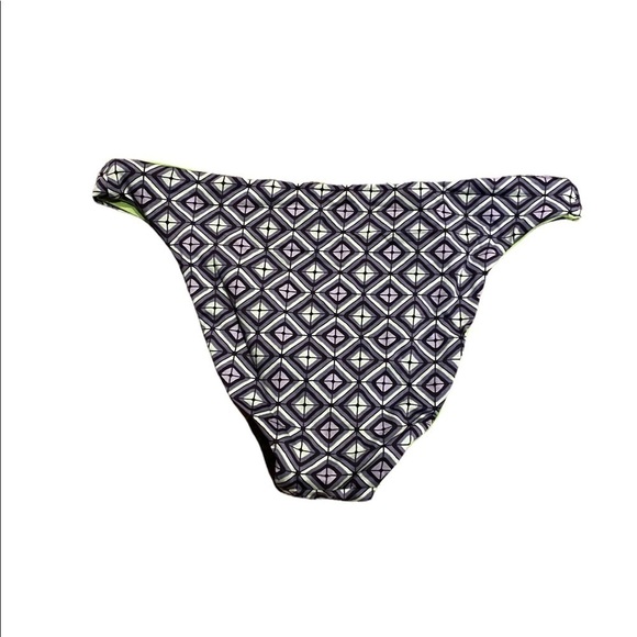 La Perla Bikini Bottom NWT Gray Geo Print Lime Green Size 8 - Picture 5 of 9